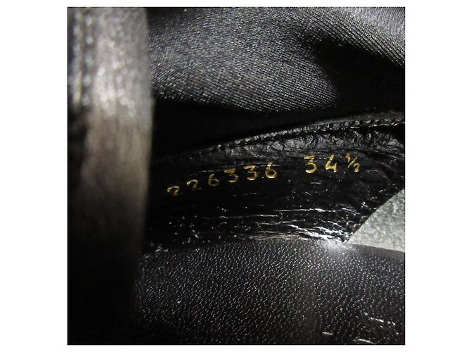 Botines cortos de tacón alto de cuero con punta afilada Gucci Negro - vista 9