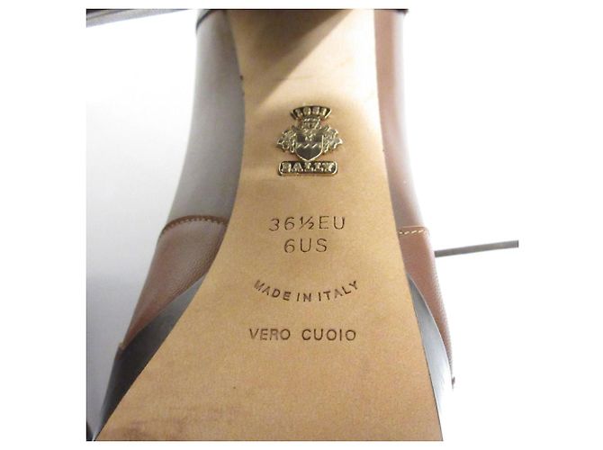 Stivaletti con plateau e lacci in pelle Bally Marrone - vista 10