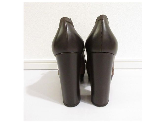 Stivaletti con plateau e lacci in pelle Bally Marrone - vista 4