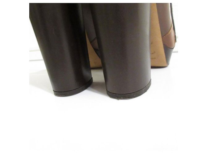 Stivaletti con plateau e lacci in pelle Bally Marrone - vista 7
