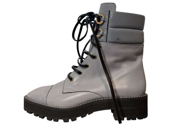 Bottines courtes en cuir Stuart Weitzman Marron - vue 3