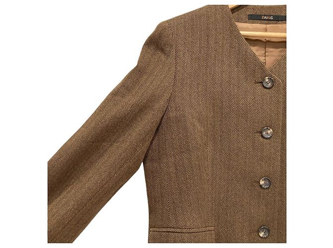 Autre Marque DAKS Herringbone Set ohne Kragen Braun - Ansicht 3