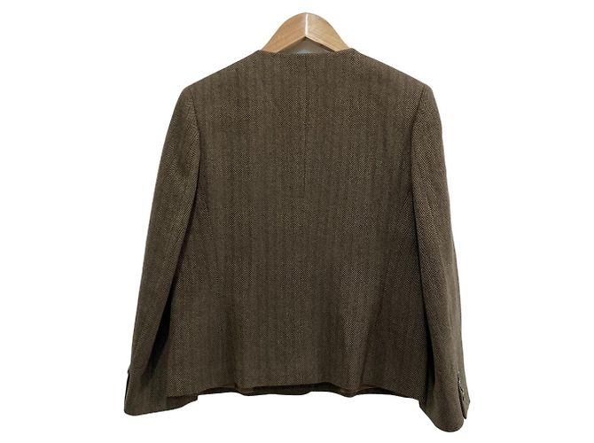 Autre Marque DAKS Herringbone Set ohne Kragen Braun - Ansicht 4