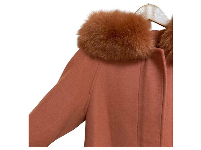 Autre Marque Abrigo con capucha de piel de zorro Diagram GRACE CONTINENTAL Naranja - vista 3