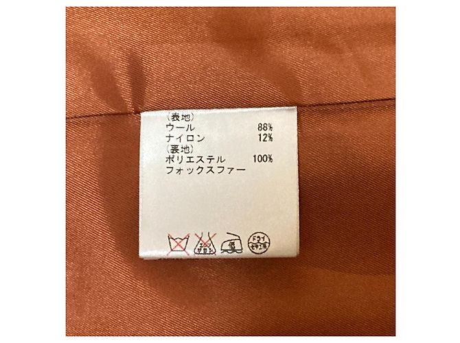 Autre Marque Abrigo con capucha de piel de zorro Diagram GRACE CONTINENTAL Naranja - vista 6
