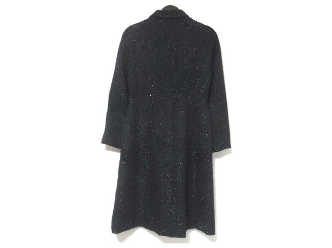Autre Marque Abrigo de tweed de un solo botón Ignes Negro - vista 2