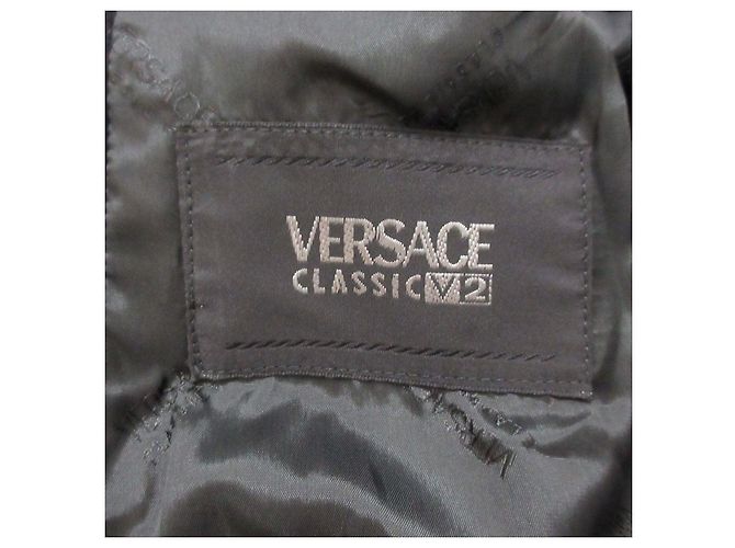 Abrigo largo de mezcla de angora clásico Versace Negro - vista 4