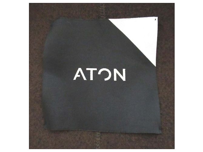Autre Marque Langer Melton-Mantel aus Ziegenleder ATON Schwarz Grün Khaki - Ansicht 9