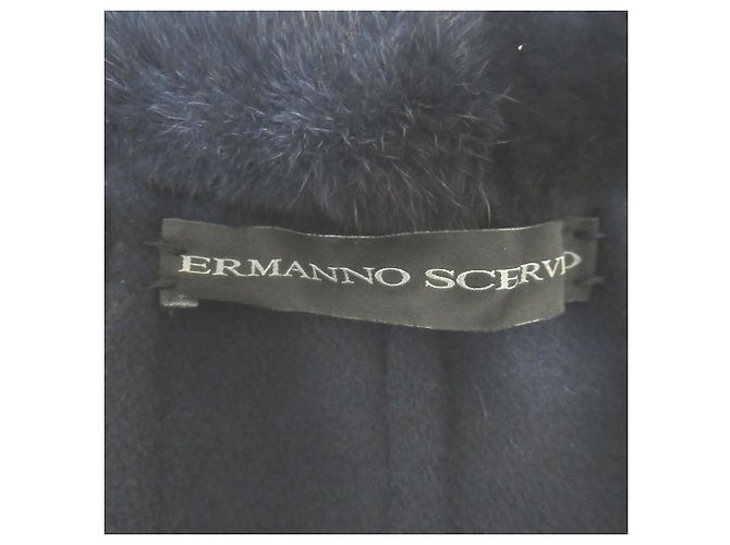 Autre Marque Abrigo largo de piel de conejo Ermanno Scervino Azul Azul marino - vista 12