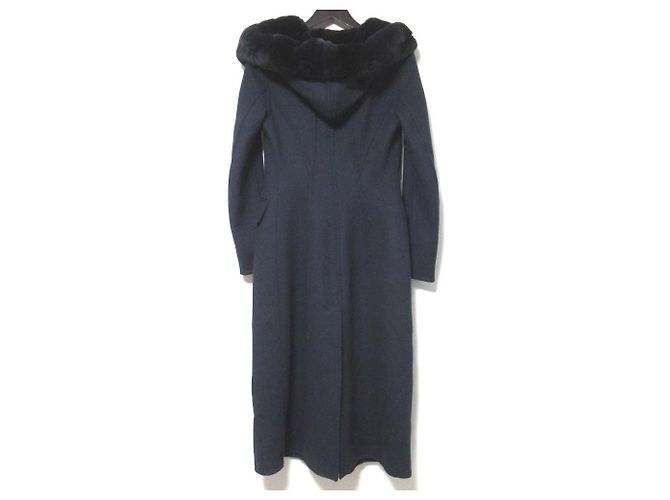 Autre Marque Abrigo largo de piel de conejo Ermanno Scervino Azul Azul marino - vista 2