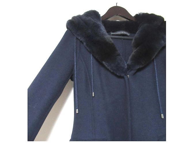 Autre Marque Abrigo largo de piel de conejo Ermanno Scervino Azul Azul marino - vista 3