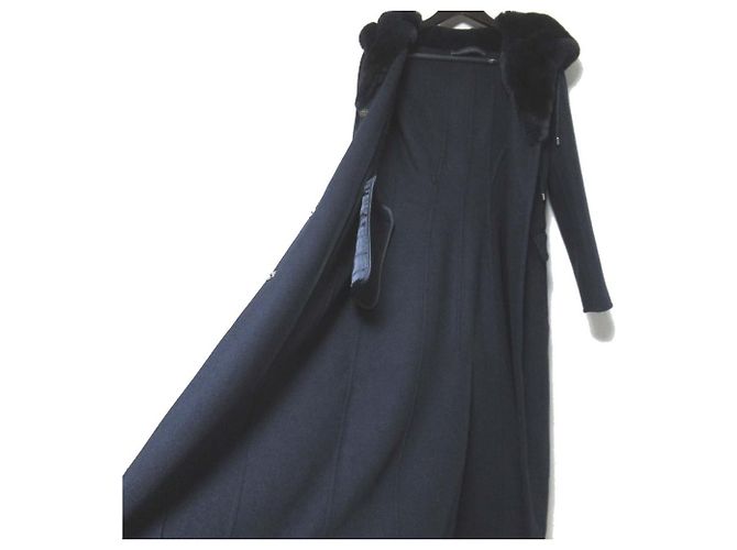 Autre Marque Abrigo largo de piel de conejo Ermanno Scervino Azul Azul marino - vista 4