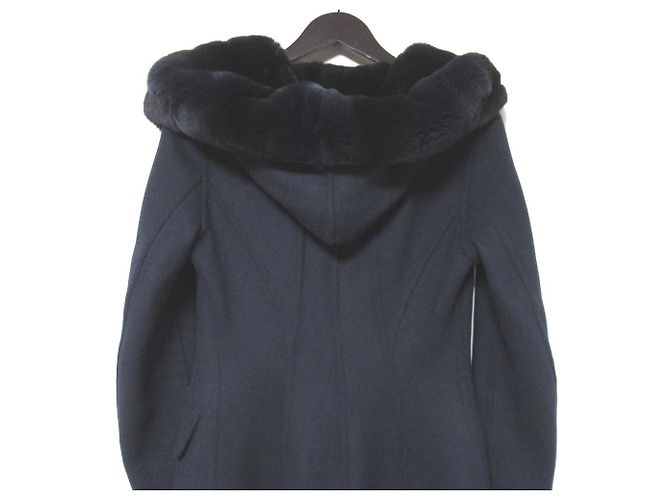 Autre Marque Abrigo largo de piel de conejo Ermanno Scervino Azul Azul marino - vista 5
