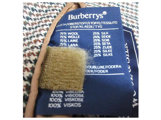 Burberrys Houndstooth Wool Silk Tailored Jacket Brown Green Eggshell Navy blue - view 10