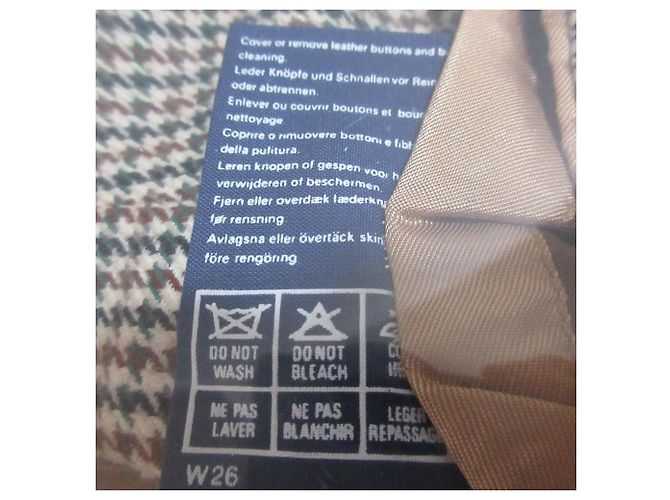 Burberrys Houndstooth Wool Silk Tailored Jacket Brown Green Eggshell Navy blue - view 11