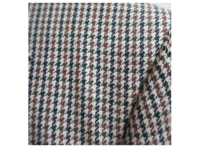 Burberrys Houndstooth Wool Silk Tailored Jacket Brown Green Eggshell Navy blue - view 2