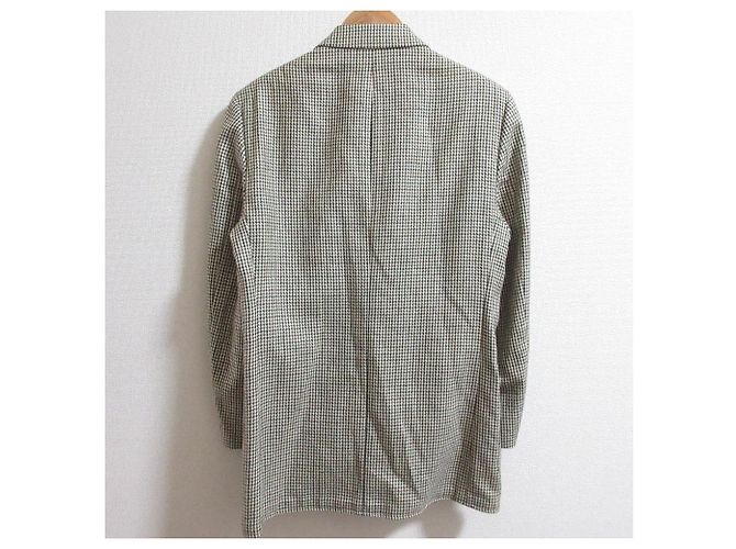 Burberrys Houndstooth Wool Silk Tailored Jacket Brown Green Eggshell Navy blue - view 3