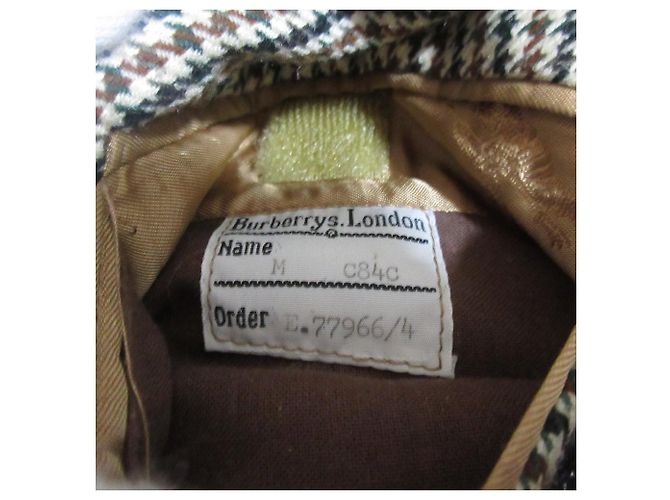 Burberrys Houndstooth Wool Silk Tailored Jacket Brown Green Eggshell Navy blue - view 9
