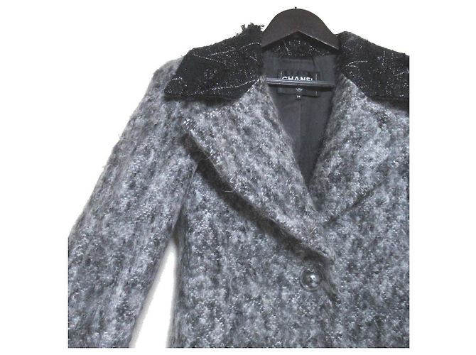 Timeless Abrigo de Mohair y Seda Chanel Castaño Negro - vista 3