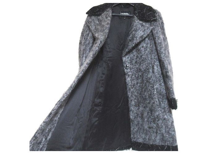 Timeless Abrigo de Mohair y Seda Chanel Castaño Negro - vista 4