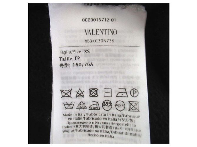 Valentino Flower Motif Virgin Wool Knit Sweater Black - view 4