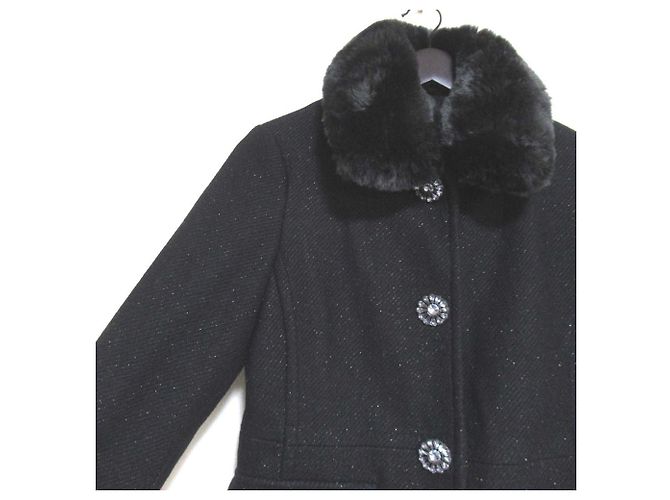 Wollmantel Bijou Button von Kate Spade Schwarz - Ansicht 3