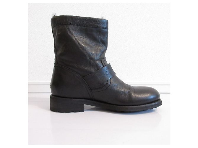 Jimmy Choo Shearling Ingenieurstiefel Schwarz - Ansicht 4