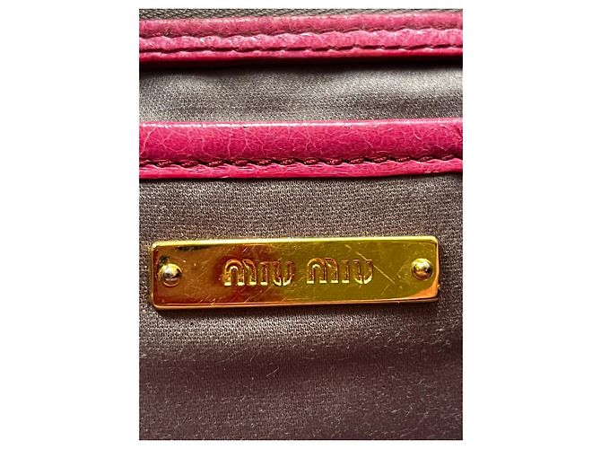 Miu Miu Borsa in pelle arricciata Rosso - vista 12