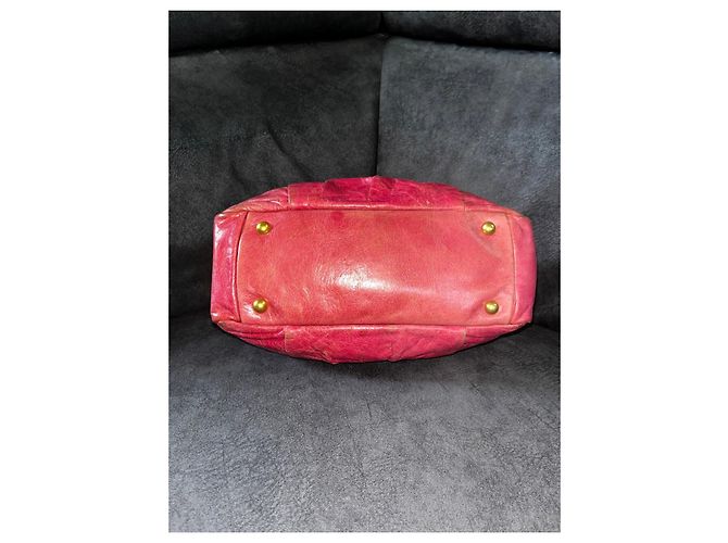 Miu Miu Borsa in pelle arricciata Rosso - vista 7