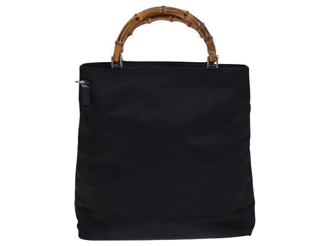 Bamboo Gucci Vintage Nylon mit Bambusgriff Schwarz - Ansicht 2