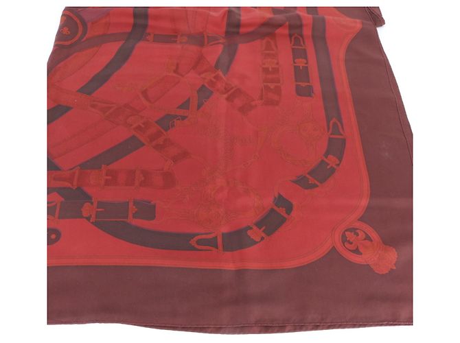 Silk In Hermès Carre Geant 140 CAVALCADOUR Schal Bordeaux - Ansicht 3