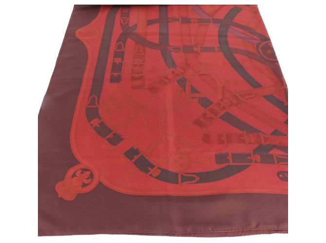 Silk In Hermès Carre Geant 140 CAVALCADOUR Schal Bordeaux - Ansicht 5