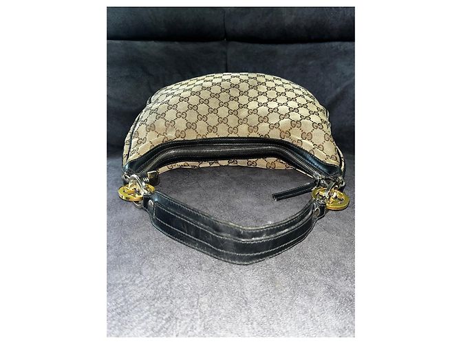 Gucci Borsa Hobo in Tela Monogramma GG Marrone Beige - vista 6