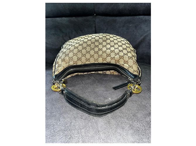 Gucci Borsa Hobo in Tela Monogramma GG Marrone Beige - vista 7