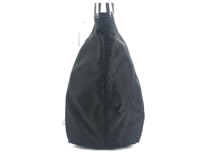 Tote Borsa a Spalla Prada Caye Trompe-l'œil con Logo e Strisce Nero Blu - vista 3