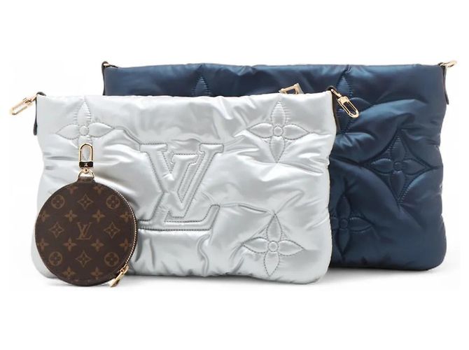 Multi Pochette Pochette Accessori Maxi LV Pillow RFID di Louis Vuitton Argento Blu navy - vista 2
