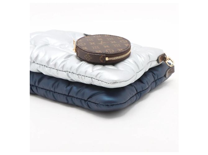 Multi Pochette Pochette Accessori Maxi LV Pillow RFID di Louis Vuitton Argento Blu navy - vista 5