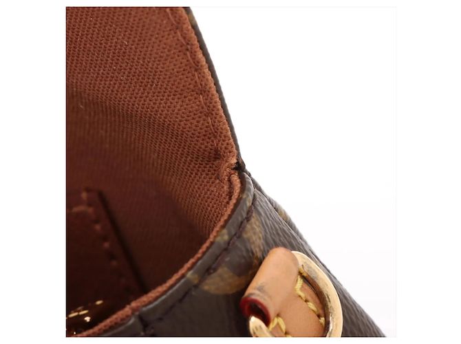 Borsa a spalla 2 in 1 Louis Vuitton Monogram Wallet on Chain Ivy Marrone - vista 11