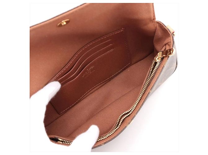 Borsa a spalla 2 in 1 Louis Vuitton Monogram Wallet on Chain Ivy Marrone - vista 6
