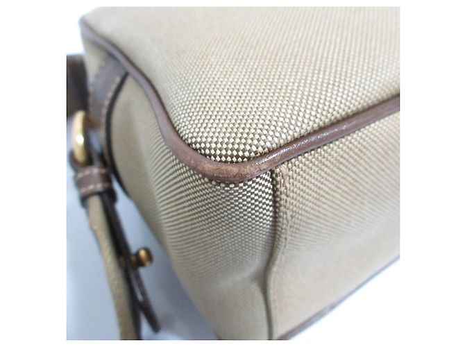 Prada Logo Jacquard Canvas Schultertasche Beige - Ansicht 11