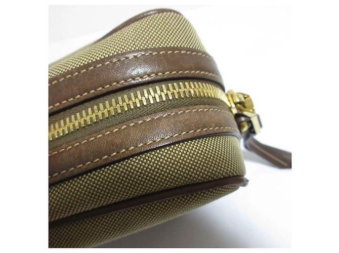 Prada Logo Jacquard Canvas Schultertasche Beige - Ansicht 14