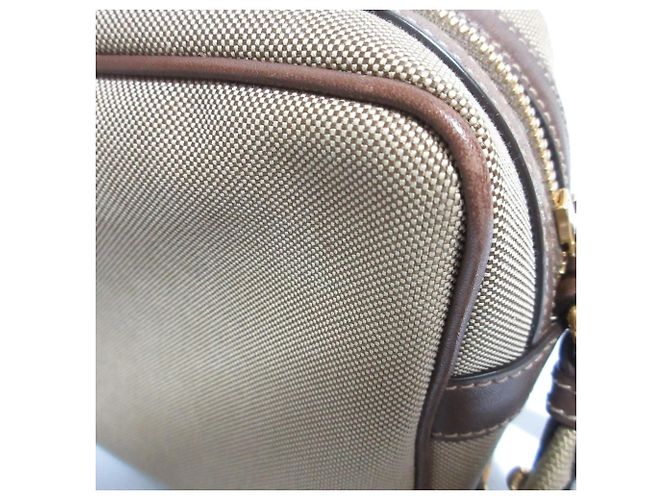 Prada Logo Jacquard Canvas Schultertasche Beige - Ansicht 17