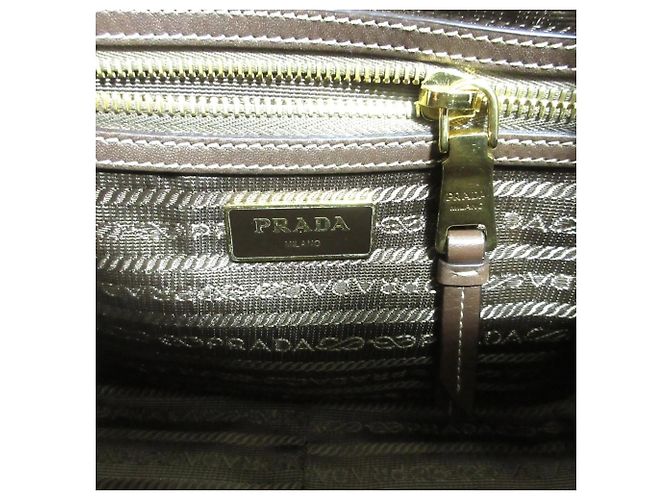 Prada Logo Jacquard Canvas Schultertasche Beige - Ansicht 9