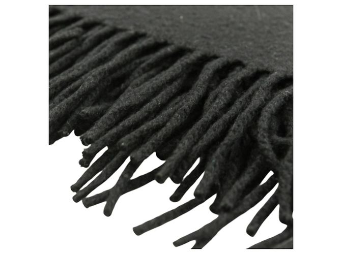 Stola in cashmere nero con frange Hermès - vista 3