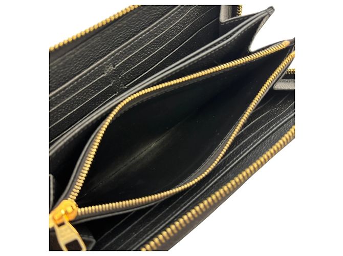 Louis Vuitton Monogram Empreinte Bicolor Zippy Wallet Black Beige - view 11