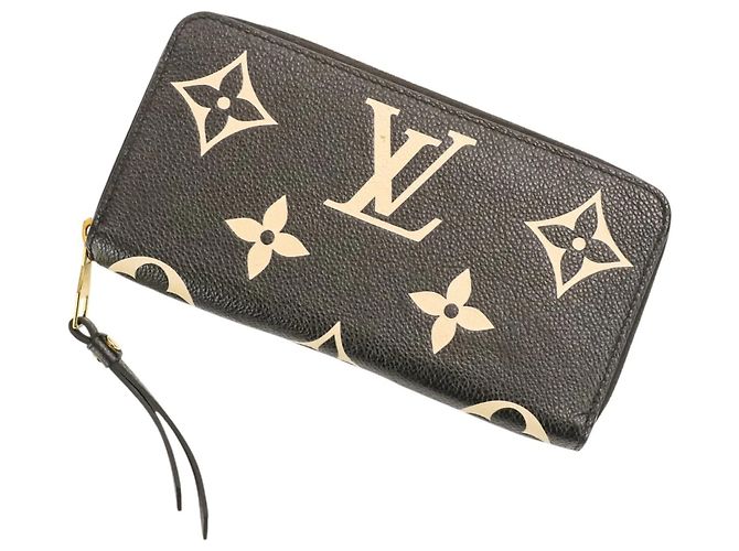 Louis Vuitton Monogram Empreinte Bicolor Zippy Wallet Black Beige - view 2