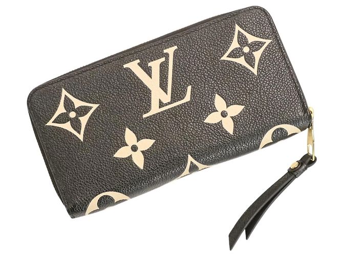 Louis Vuitton Monogram Empreinte Bicolor Zippy Wallet Black Beige - view 3