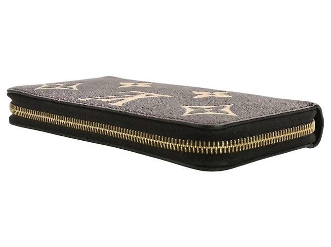 Louis Vuitton Monogram Empreinte Bicolor Zippy Wallet Black Beige - view 5