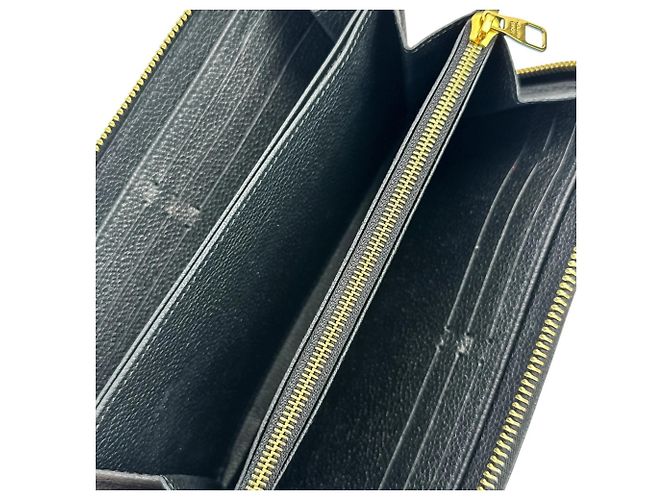 Louis Vuitton Monogram Empreinte Bicolor Zippy Wallet Black Beige - view 7