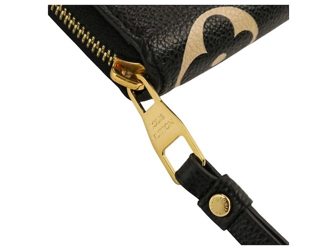 Louis Vuitton Monogram Empreinte Bicolor Zippy Wallet Black Beige - view 9